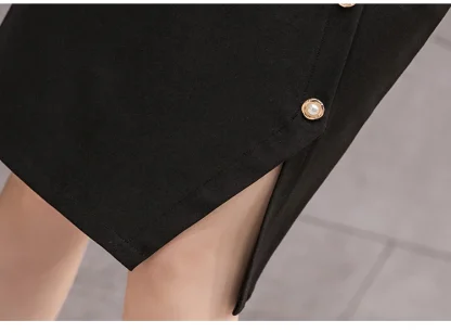 Bodycon Button Black Skirt - Image 6