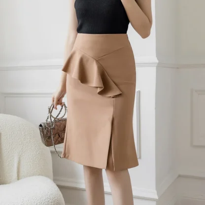 High-waist Ruffle Black Skirt - Image 5