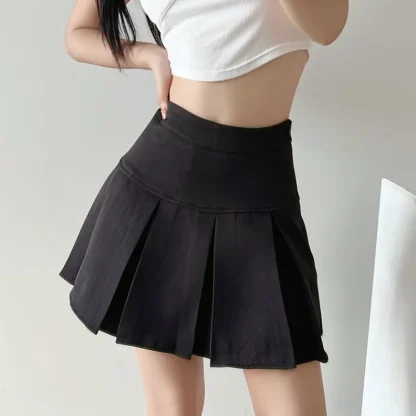High-waist Black Mini Skirts
