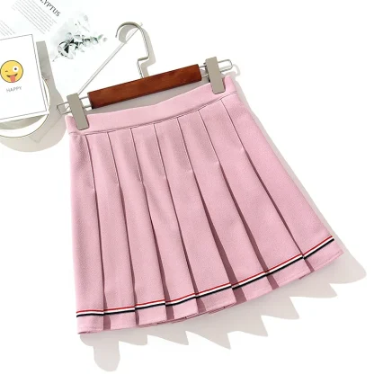 High-waist Striped Pleated Black Skirts - Image 4