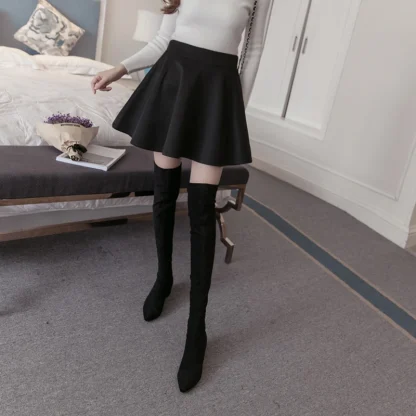 Stretchable Solid Black Skirts - Image 4