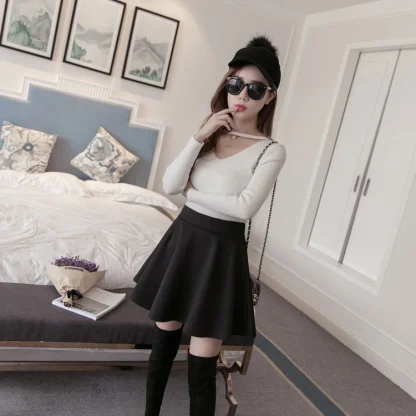 Stretchable Solid Black Skirts - Image 5