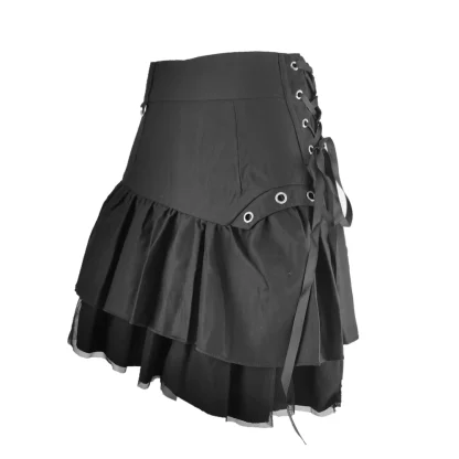 Mesh Patchwork Black Skirts - Image 2