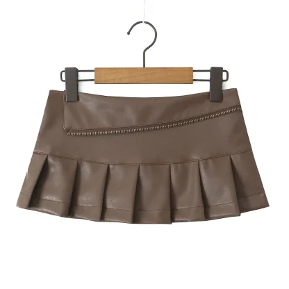Chic Pleated Mini Black Skirts - Image 3