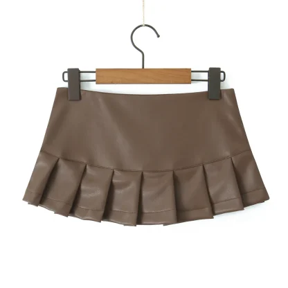 Chic Pleated Mini Black Skirts - Image 4