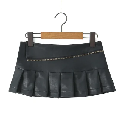 Chic Pleated Mini Black Skirts