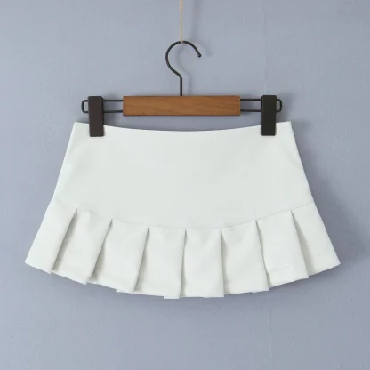 Chic Pleated Mini Black Skirts - Image 6
