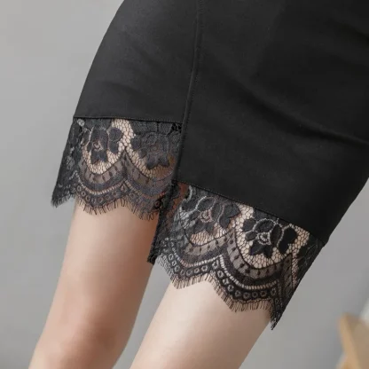 Plus Size Irregular Black Skirt - Image 7