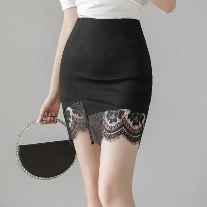 Plus Size Irregular Black Skirt
