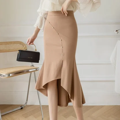 Plus Size High Low Black Skirts - Image 5