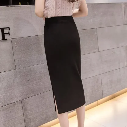 High-waist Pencil Black Skirt - Image 2