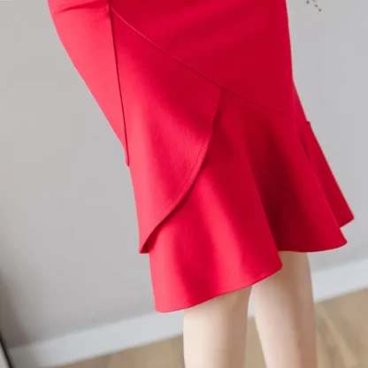 Stretchable Mermaid Midi Black Skirts - Image 6
