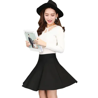 Soft Casual Black Mini Skirts - Image 2