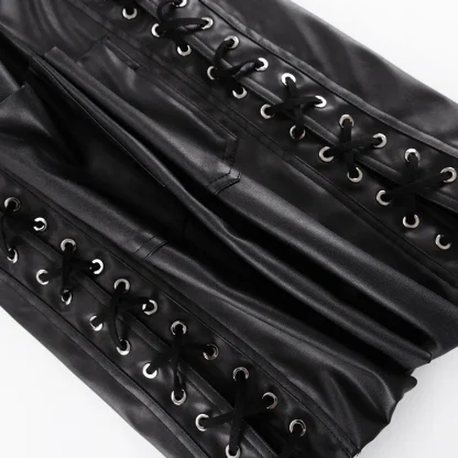 Sexy Lace-Up Mini Black Skirt - Image 7
