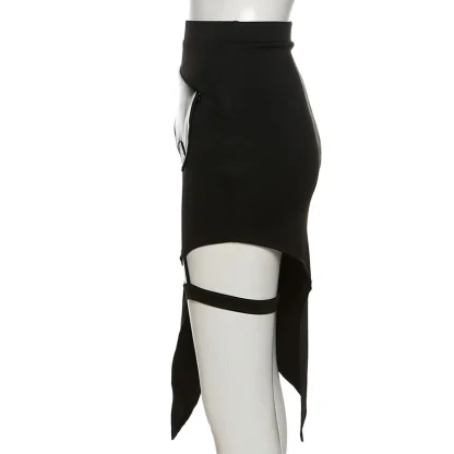 Stylish Asymmetrical Black Skirt - Image 7