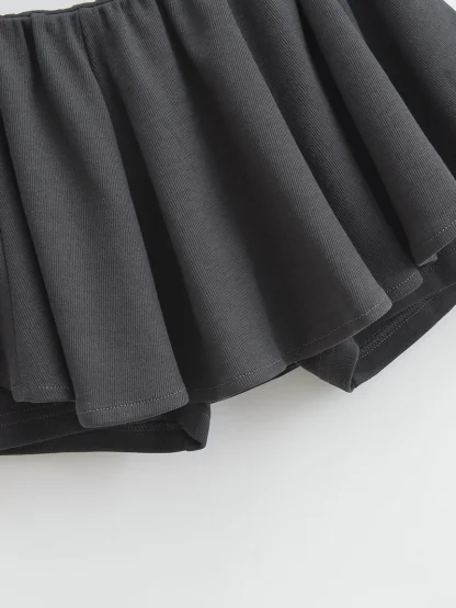 Soft Mini Flowy Black Skirts - Image 4