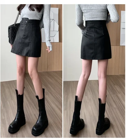 Casual A-line Black Skirt - Image 7