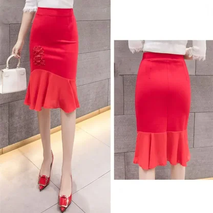 Plus Size Midi Black Skirt - Image 7