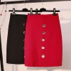 Plus Size Button Black Skirt - Image 7