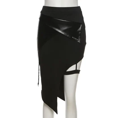 Stylish Asymmetrical Black Skirt - Image 6