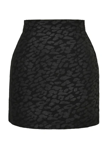 Black Leopard Print Mini Skirts - Image 7