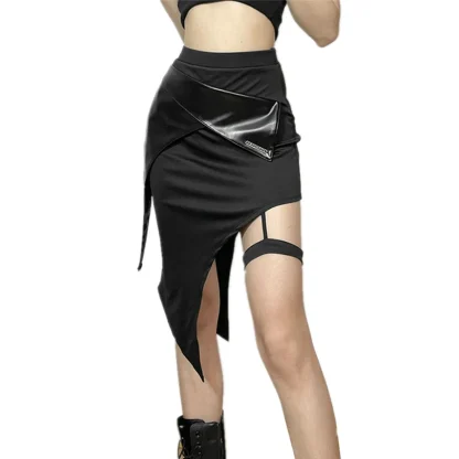 Stylish Asymmetrical Black Skirt