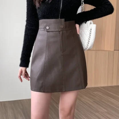 Casual A-line Black Skirt - Image 2