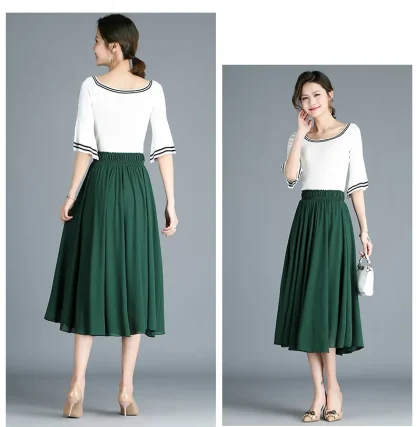 Casual A-line Black Midi Skirts - Image 4