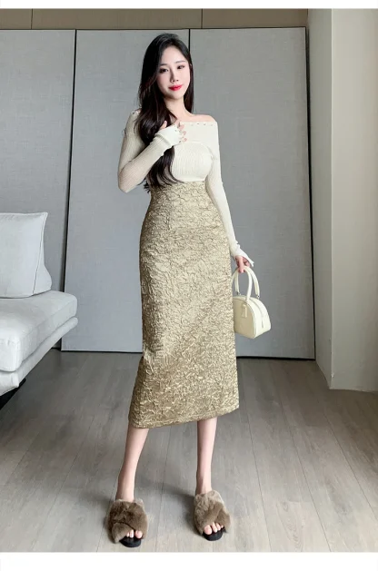 Elegant Bodycon Midi Black Skirts - Image 5