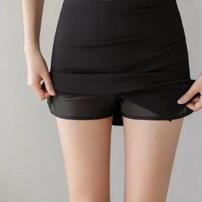 Sexy Irregular Hem Black Skirt - Image 4