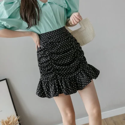 Polka Dot Ruffle Mini Skirt - Image 3