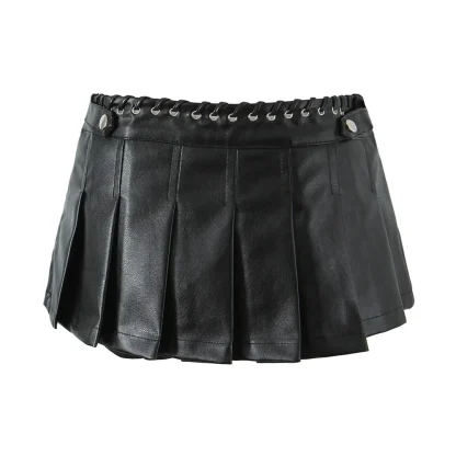 Pleated Black Micro Skirt with Short - Image 7