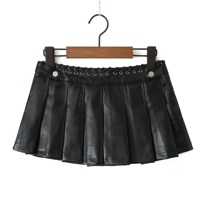 Pleated Black Micro Skirt with Short - Image 5