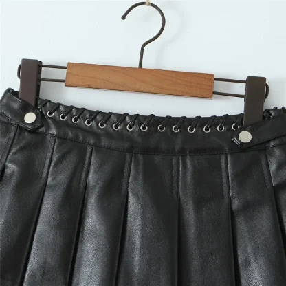 Pleated Black Micro Skirt with Short - Image 4