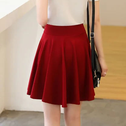 High-waist Casual A-line Black Skirts - Image 4
