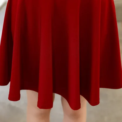 High-waist Casual A-line Black Skirts - Image 5