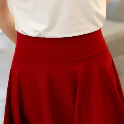 High-waist Casual A-line Black Skirts - Image 6