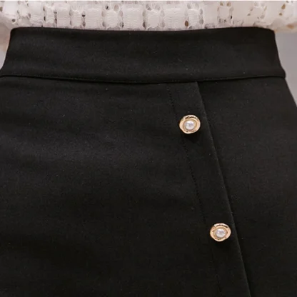 Bodycon Button Black Skirt - Image 5