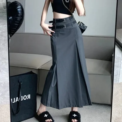 Double Belt Black Skirts - Image 4
