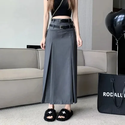 Double Belt Black Skirts - Image 5