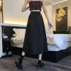 Elastic Waistband Black Midi Skirts - Image 3