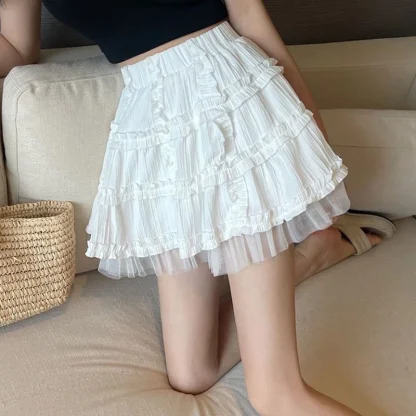 A-line Solid Black Skirts - Image 5