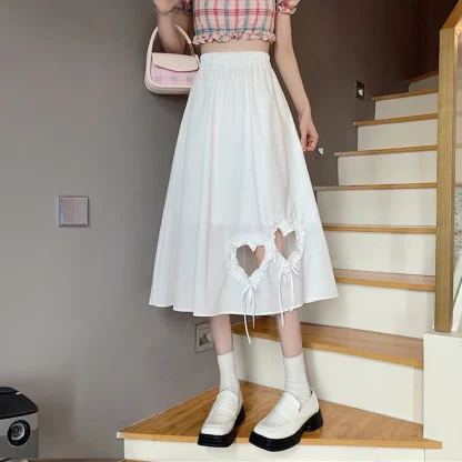 Heart Hollow Out Black Skirts - Image 5