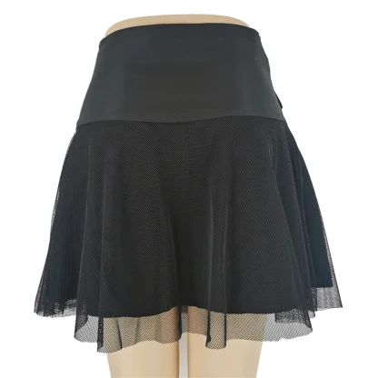 Lace-up Mesh Black Mini Skirt - Image 6