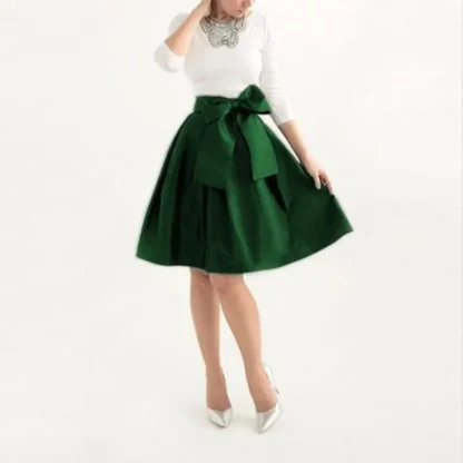 Big Bow Chic A-line Black Skirts - Image 3