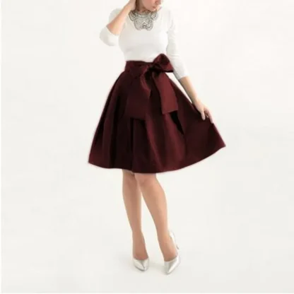 Big Bow Chic A-line Black Skirts - Image 4