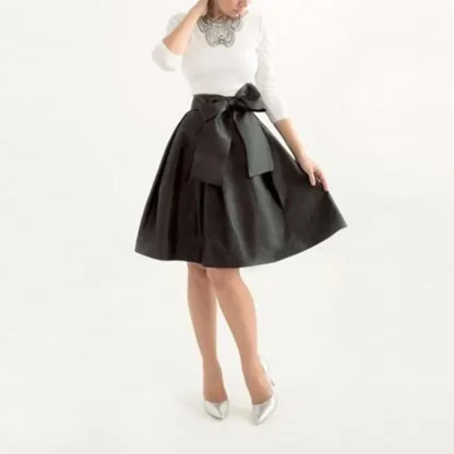 Big Bow Chic A-line Black Skirts