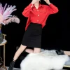 Elastic Waist Pencil Black Skirts - Image 5