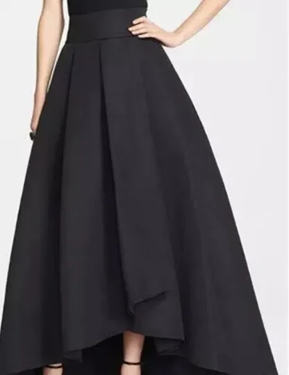 Elegant Black Pleated Maxi Skirt - Image 2