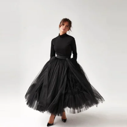 Puffy Tutu Long Black Skirts - Image 2